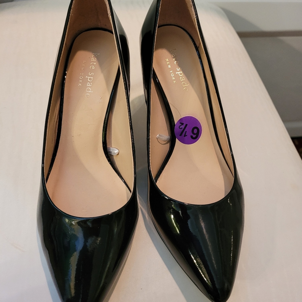 KATE SPADE Black Patent Stilettos, sz 6.5M